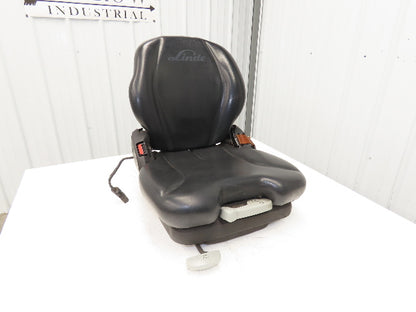 Grammer Forklift Seat Black Vinyl Adjustable Removed From Linde 0015225372