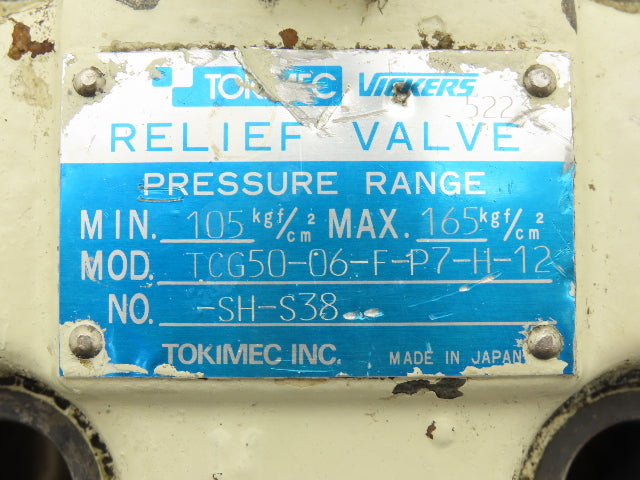 Vickers TCG50-06-F-P7-H-12-SH-S38 Directional Solenoid Control Relief Valve 24V