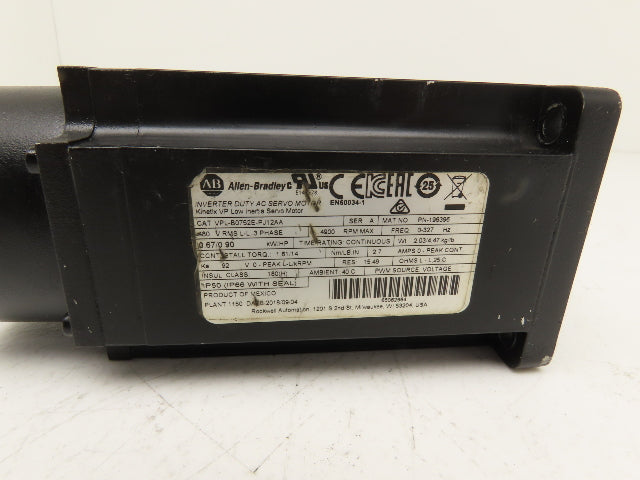 Allen Bradley VPL-B0752E-PJ12AA AC Servo Motor 0.9 HP 4900 RPM 480VAC 3Ph 2.7A