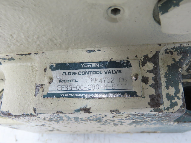 Yuken EFBG-06-280-H-5112 Proportional Flow Control Relief Valve EDG-01V