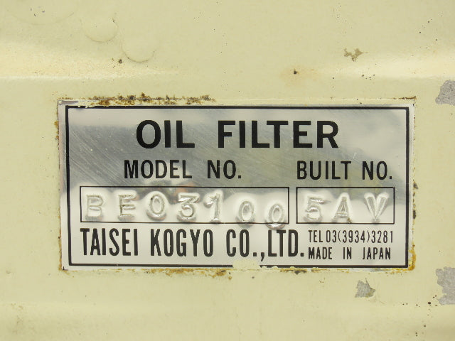 Taisei Kogyo BE03100 Hydraulic Oil Filter Aluminum Housing Stainless Element