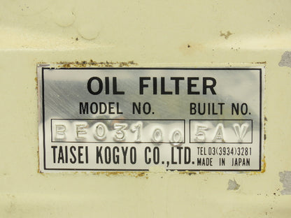 Taisei Kogyo BE03100 Hydraulic Oil Filter Aluminum Housing Stainless Element