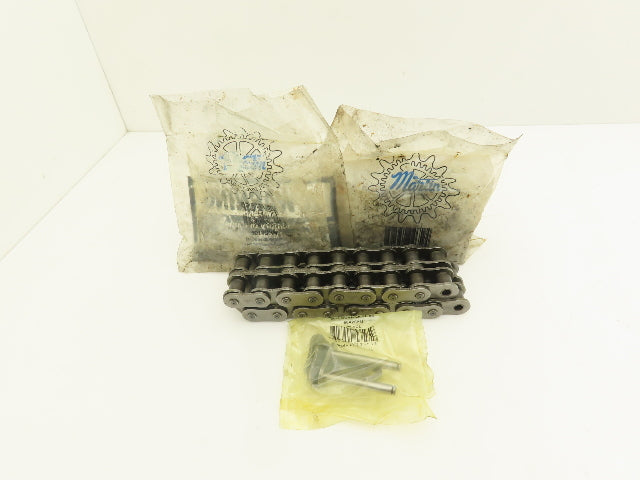 Martin 6018CHN Coupling Roller Chain #60 Riveted 18 Links 2-Strand  Lot of 2