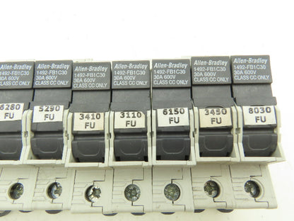 Allen Bradley 1492-FB1C30 Fuse Holder 30A 600V 1 Pole Class CC Ser B Lot of 18