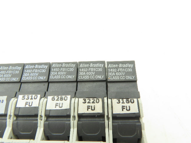 Allen Bradley 1492-FB1C30 Fuse Holder 30A 600V 1 Pole Class CC Ser B Lot of 17