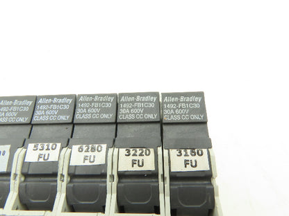 Allen Bradley 1492-FB1C30 Fuse Holder 30A 600V 1 Pole Class CC Ser B Lot of 17