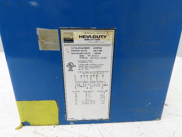 Hevi-Duty HS5F5AS Stepdown Transformer 5KVA 1Ph HV 240/480V LV 120/240V