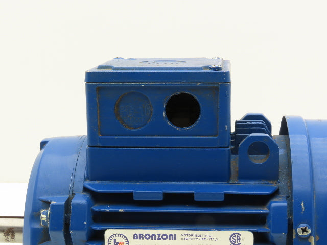 Bronzoni D3003B-1100 AC Motor 1 Hp 0.75 kW 1692RPM 277/480V 3Ph IEC 80 Frame