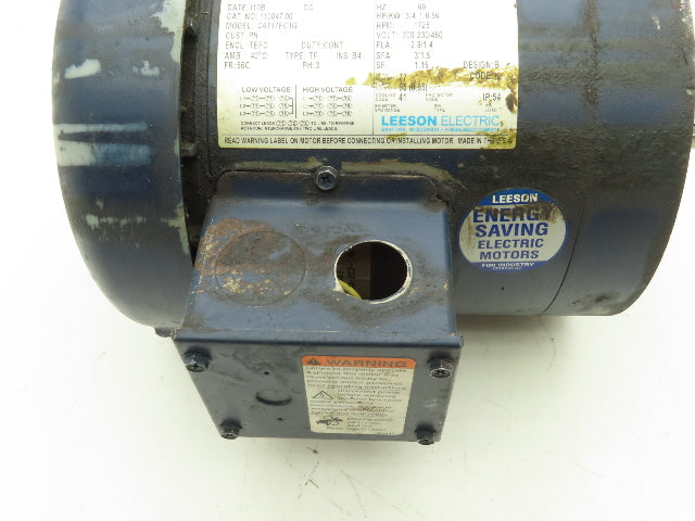 Leeson C6T17FC1G AC Motor 3/4Hp 1725RPM 208-230/460 3Ph 56C TEFC