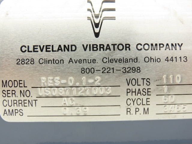 Cleveland Vibrator RES-0.1-2 Single Phase Rotary Electric Vibrator 110V 3165rpm