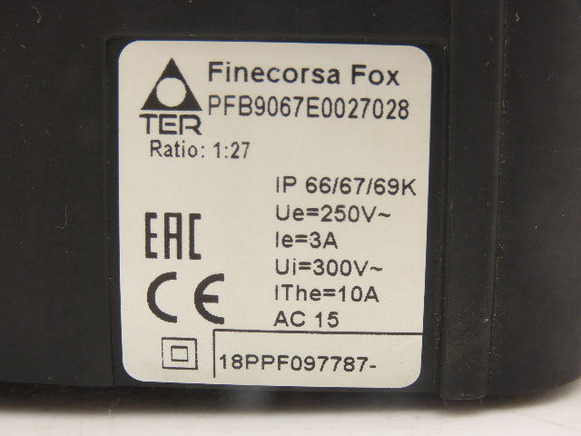 TER PFB9067E0027028 Finecorsa Fox Rotary Limit Switch 1:27 Rev Ratio PRSL0036XX