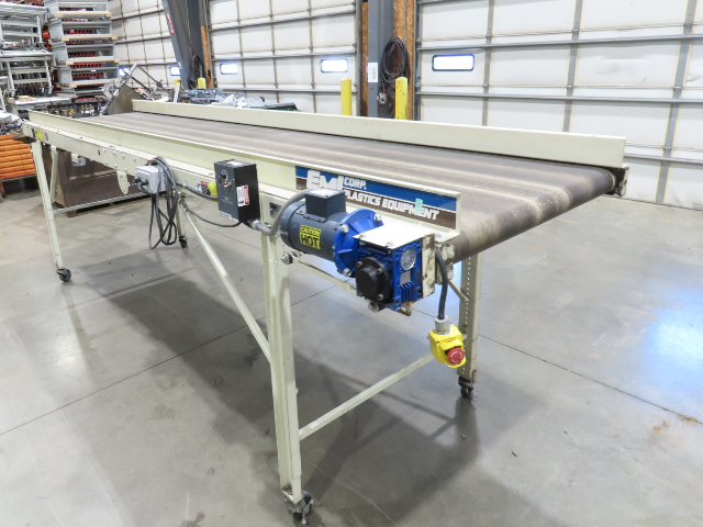 EMI Plastics 40"W x 14'L Portable Slider Bed Conveyor 35"Bed 115V 4FPM