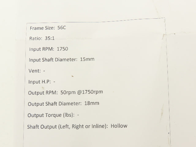 Bonfiglioli VF44 F1 35 Worm Gearbox 35:1 Reducer 50rpm 56C Hollow Output