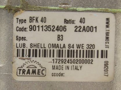 Tramec BFK 40 9011352406 Worm Gearbox 40:1 Reducer 43.75rpm IEC71 Hollow Output