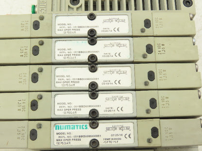 Numatics 219-828|240-183|240-241 6-Station G3 5-Valve Manifold w/Comm Sub-Bus