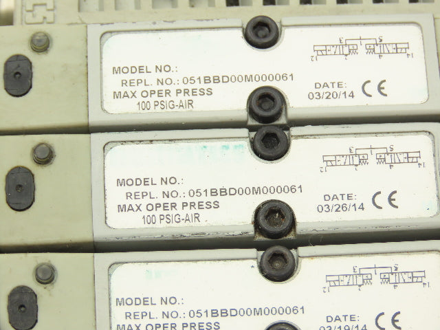Numatics 219-828|240-183|240-241 6-Station G3 5-Valve Manifold w/Comm Sub-Bus