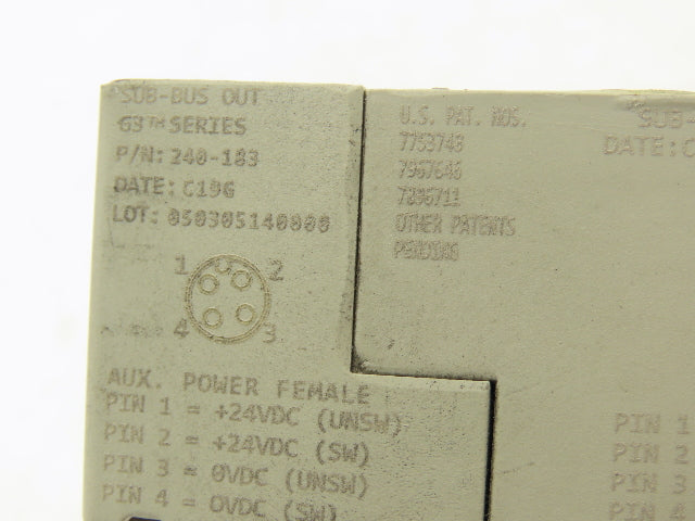 Numatics 219-828|240-183|240-241 6-Station G3 5-Valve Manifold w/Comm Sub-Bus
