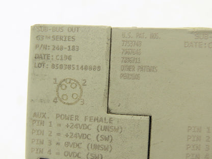 Numatics 219-828|240-183|240-241 6-Station G3 5-Valve Manifold w/Comm Sub-Bus