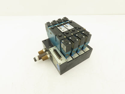 MAC 92B-EAF-000-DM-DDAP-1DM  4-Station Solenoid Valve Manifold Assy 24VDC