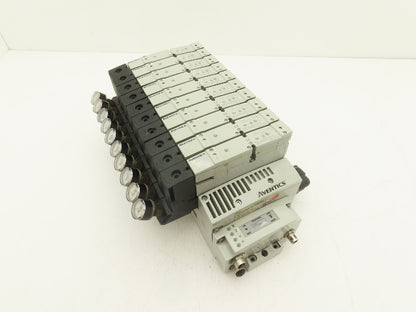 Aventics 503 Series 10-Station Solenoid Valve Manifold 24VDC w/Ethernet IP DLR