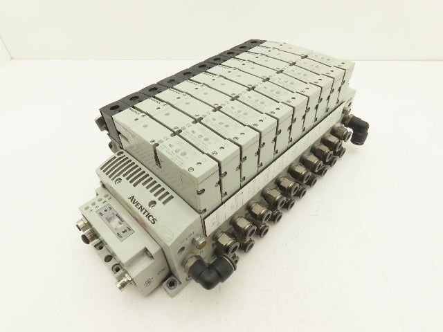 Aventics 503 Series 10-Station Solenoid Valve Manifold 24VDC w/Ethernet IP DLR