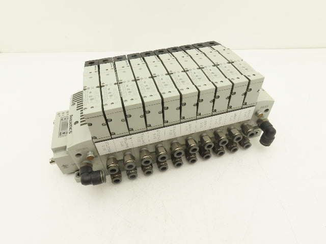 Aventics 503 Series 10-Station Solenoid Valve Manifold 24VDC w/Ethernet IP DLR