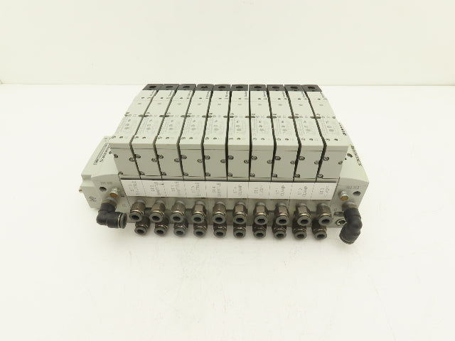 Aventics 503 Series 10-Station Solenoid Valve Manifold 24VDC w/Ethernet IP DLR