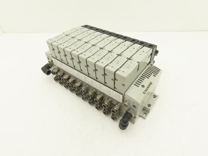 Aventics 503 Series 10-Station Solenoid Valve Manifold 24VDC w/Ethernet IP DLR