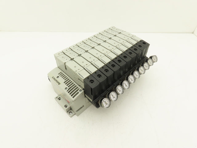 Aventics 503 Series 10-Station Solenoid Valve Manifold 24VDC w/Ethernet IP DLR