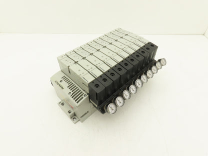 Aventics 503 Series 10-Station Solenoid Valve Manifold 24VDC w/Ethernet IP DLR