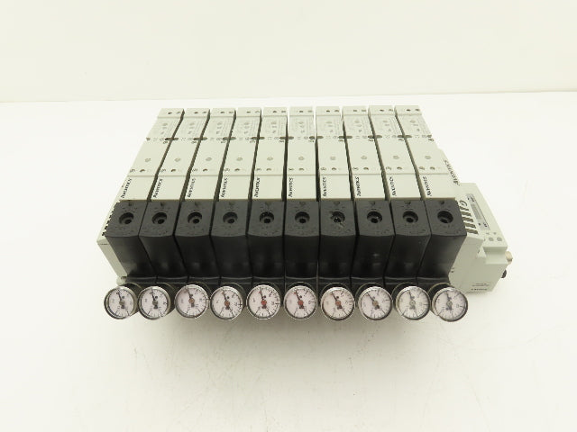 Aventics 503 Series 10-Station Solenoid Valve Manifold 24VDC w/Ethernet IP DLR
