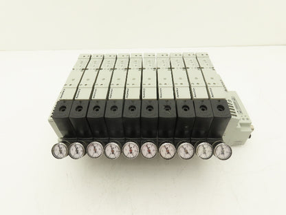Aventics 503 Series 10-Station Solenoid Valve Manifold 24VDC w/Ethernet IP DLR