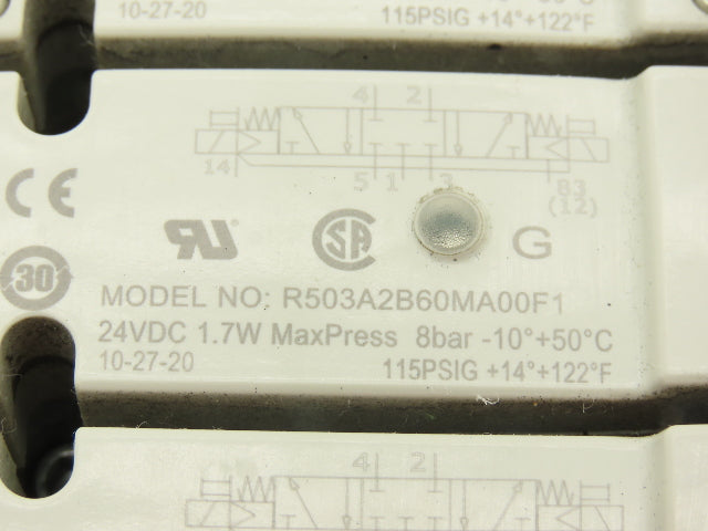 Aventics 503 Series 10-Station Solenoid Valve Manifold 24VDC w/Ethernet IP DLR