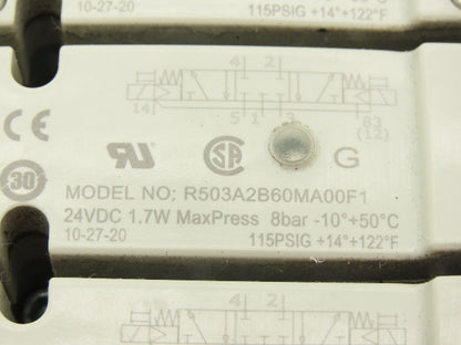 Aventics 503 Series 10-Station Solenoid Valve Manifold 24VDC w/Ethernet IP DLR