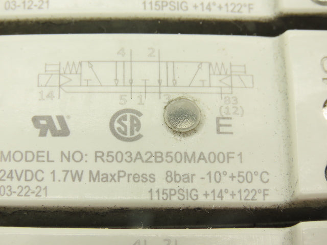 Aventics 503 Series 10-Station Solenoid Valve Manifold 24VDC w/Ethernet IP DLR
