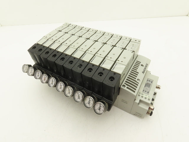 Aventics 503 Series 10-Station Solenoid Valve Manifold 24VDC w/Ethernet IP DLR