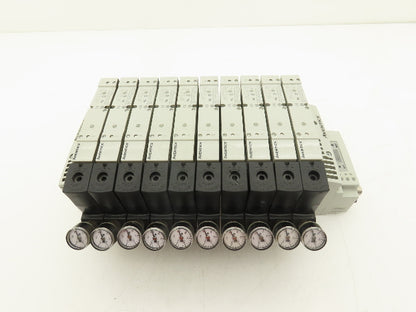 Aventics 503 Series 10-Station Solenoid Valve Manifold 24VDC w/Ethernet IP DLR