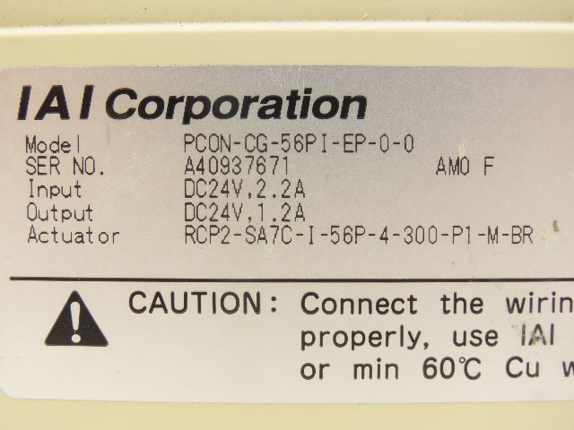 IAI Corp PCON-CG-56PI-EP-0-0 Robo Actuator Position Controller Module 24VDC