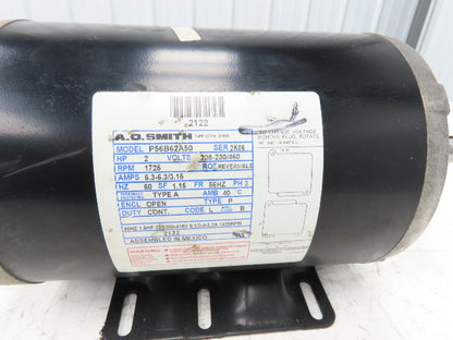 AO Smith P56B62A50 AC Motor 2Hp 1725 RPM 230/460V 3PH 7/8" Shaft
