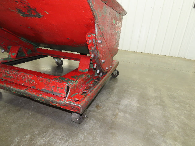 Roura Self Dumping Hopper 1/3 Yard Forklift Steel Dumpster 40x48x31" Casters
