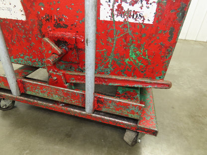 Roura Self Dumping Hopper 1/3 Yard Forklift Steel Dumpster 40x48x31" Casters