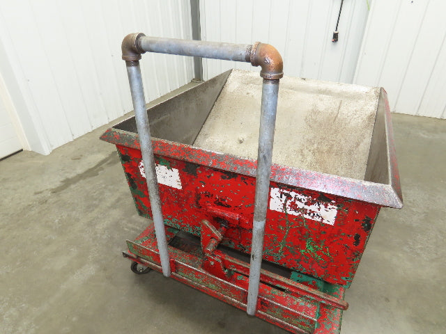 Roura Self Dumping Hopper 1/3 Yard Forklift Steel Dumpster 40x48x31" Casters