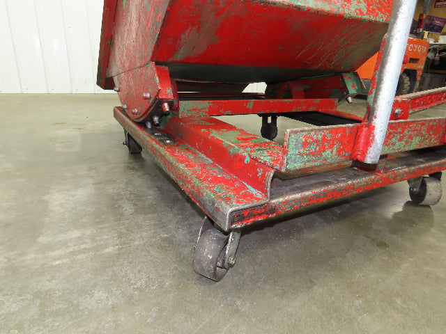 Roura Self Dumping Hopper 1/3 Yard Forklift Steel Dumpster 40x48x31" Casters