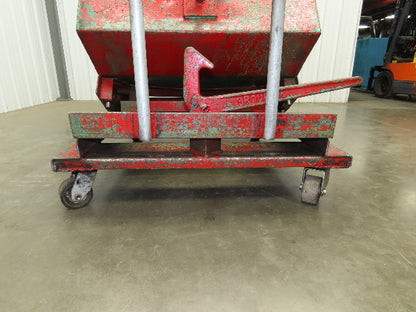 Roura Self Dumping Hopper 1/3 Yard Forklift Steel Dumpster 40x48x31" Casters