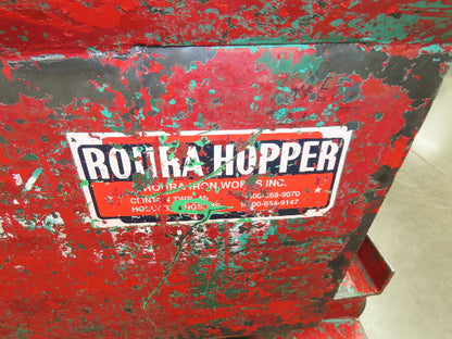 Roura Self Dumping Hopper 1/3 Yard Forklift Steel Dumpster 40x48x31" Casters