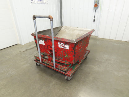 Roura Self Dumping Hopper 1/3 Yard Forklift Steel Dumpster 40x48x31" Casters