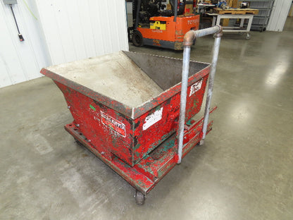 Roura Self Dumping Hopper 1/3 Yard Forklift Steel Dumpster 40x48x31" Casters