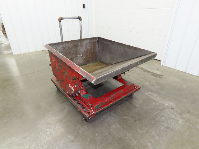 Roura Self Dumping Hopper 1/3 Yard Forklift Steel Dumpster 40x48x31" Casters