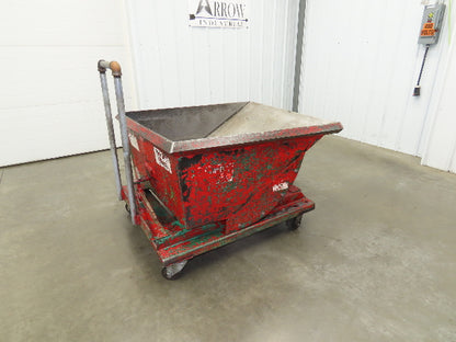 Roura Self Dumping Hopper 1/3 Yard Forklift Steel Dumpster 40x48x31" Casters