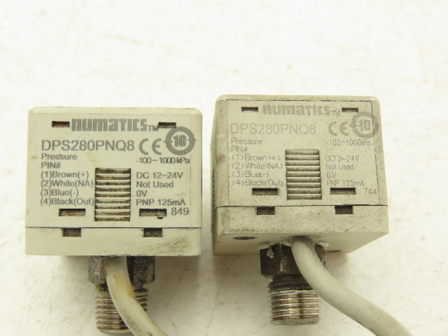 Numatics DPS280PNQ8 Digital Pneumatic Pressure Switch 12-24VDC 125mA Lot of 2